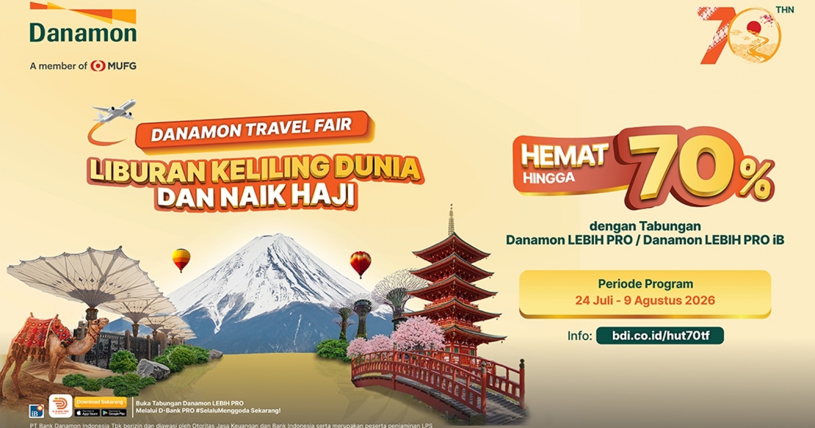 Danamon Travel Fair: Promo hingga 70% dalam Peringatan HUT ke-70