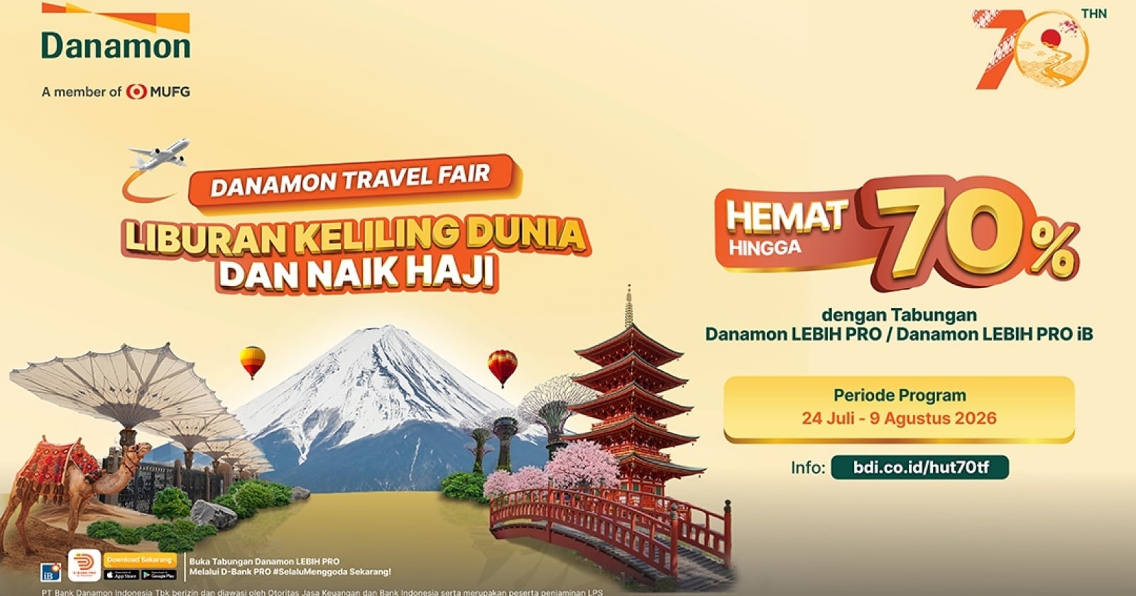 Travel Fair Danamon Tawarkan Diskon Sampai 70% Sambut HUT ke-70