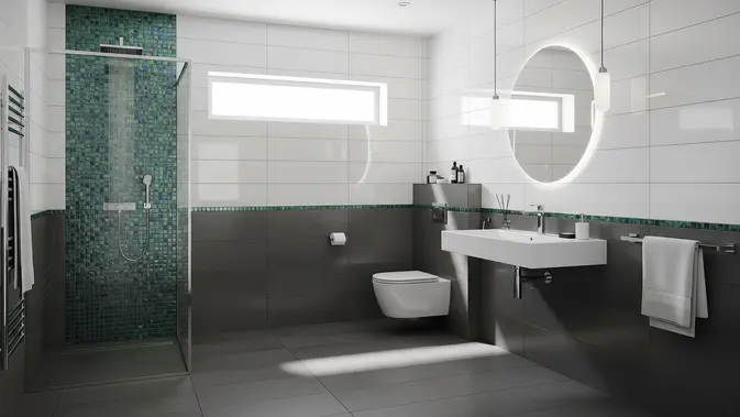 7 Kombinasi Tiga Warna Keramik Kamar Mandi yang Bikin Ruangan Terlihat Mewah dan Modern