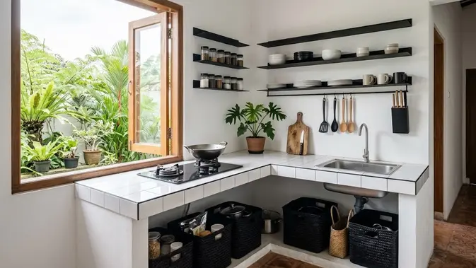 6 Inspirasi Dapur Minimalis 3×2 Tanpa Kitchen Set Mahal, Hemat tapi Tetap Cantik
