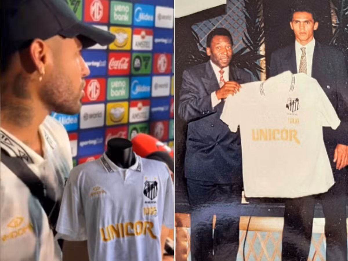 Neymar pamer kaus bersejarah Santos dari era 1990-an